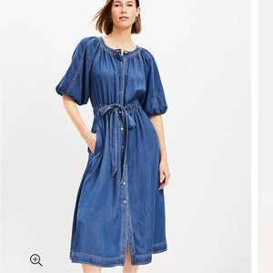 Chambray Pocket Midi Dress